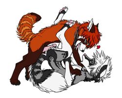 canine fox fur furry_ears furry_tail gay key male penis red_panda speed_(artist) tail wolf