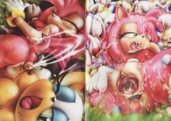 amy_rose amy_untold anus breasts chao_(sonic) closed_eyes comic cum doujin female gaping_anus gaping_pussy hedgehog hero_chao high_resolution male nipples one_closed_eyes orgy penis pussy rouge_the_bat sonic_(series) tcprod