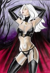 adriana_tavares big_breasts chaos_comics coffin_comics ed_benes_studio lady_death latex_bra latex_gloves latex_thighhighs latex_thong long_hair looking_at_viewer queen_of_the_dead red_lipstick white_hair white_skin