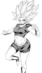 1girls dragon_ball dragon_ball_super female female_only kale kale_(berserker) legendary_super_saiyan monochrome rom saiyan solo super_saiyan super_saiyan_2 tagme