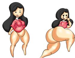 big_hair black_hair blush blushing buddy_armstrong dumplis_(artist) flustered giant_ass lisa_(series) lisa_the_joyful lisa_the_painful long_hair massive_ass massive_butt mob_face third-party_edit