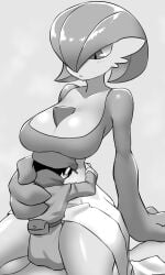 1boy 1girls alpha_pokémon big_female cowgirl_position female_on_top gardevoir human_on_pokemon male_human/female_gardevoir monochrome nobunagapero on_top pero_(pero7762) peronattu pokemon pokemon_(species) pokemon_legends:_arceus pokemon_rse rei_(pokemon) ride riding taller_female taller_girl taller_woman