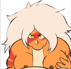 animated big_breasts blowjob boobjob eye_contact gem gem_(species) gif jasper_(steven_universe) large_breasts looking_at_viewer male_focus muscular muscular_female paizuri steven_universe suitemmm titjob unseen_male_face