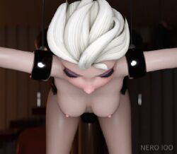 1girls 3d animated blonde_female blonde_hair bondage breasts elsa_(frozen) female female_only front_view frozen_(film) gif nero100 nipples open_mouth paralized pov recording rope sex_machine sex_slave sex_toy slave vaginal_penetration