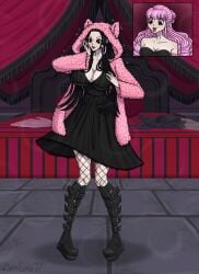 boa_hancock cleavage female female_only fishnets goth huge_breasts maxtyan-tf one_piece perona platform_boots possession tagme