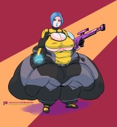 1girls ass bedbendersinc big_ass big_breasts blue_hair borderlands breasts cleavage fat fat_ass female hips huge_hips hyper_ass hyper_hips hyper_thighs iceberg_body_shape large_breasts maya_(borderlands) morbidly_obese obese thick_thighs thighs thunder_thighs