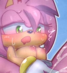 amy_rose clothing ejaculation eulipotyphlan female gloves half-closed_eyes handwear hedgehog low_res mammal masturbation narrowed_eyes nipples onechan sega solo sonic_(series) sonic_the_hedgehog_(series)