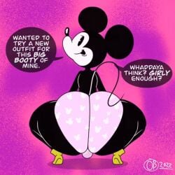 1boy anthro bakery balls bedroom_eyes big_ass big_butt black_fur breathotter caked_up disney_logo femboy gay huge_ass jiggling_ass male male_only mickey_mouse mouse panties pink_panties smile tail thiccey_mouse thick thick_thighs thickey_mouse white_skin yellow_shoes