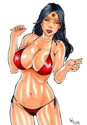 1girls 2018 amazon big_breasts bikini black_hair blue_eyes dc dc_comics diana_prince ed_benes_studio female female_only fit_female long_hair looking_at_viewer red_bikini_bottom red_bikini_top solo_female solo_focus swimsuit tagme tiara vagner_fernandes voluptuous wonder_woman wonder_woman_(series)