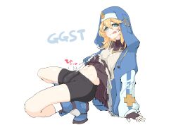 1boy alternate_version_available arc_system_works ass bike_shorts black_shorts blonde_hair blue_eyes blush bottomwear bridget bulge cum cum_on_body cum_through_clothes cumming femboy full_body green_eyes guilty_gear hat headwear legs long_hair male_only ooooalikui otoko_no_ko penis penis_bulge penis_visible_through_pants shorts skirt skirt_lift skirt_up smile solo solo_male thighs tongue tongue_out topwear trap