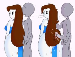 ass brown_hair cum cum_in_hair dress hair_harpoon hairjob let_me_explain_studios loincloth long_hair no_mouth penis rebecca_parham tagme thick_ass youtube youtuber