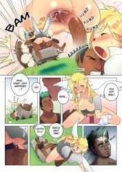 1boy 1girls absurd_res accidental_circumstance accidental_penetration accidental_sex alternate_species blonde_hair blush blushing bodily_fluids bottomwear breasts closed_eyes clothed clothing comic cum cum_in_pussy dark-skinned_male derpy_hooves english_text female female_penetrated friendship_is_magic genital_fluids genitals hair hi_res human_male humanized humanoid humanoidized humor internal interracial light-skinned_female light_skin long_hair male male/female male_penetrating male_penetrating_female messy_hair my_little_pony neopop no_panties no_underwear open_clothes open_mouth orgasm orgasm_face penetration penile penile_penetration penis penis_in_pussy pussy sex silly skirt straight text vaginal_penetration winged_humanoid wings