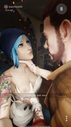 1boy 1girls 2160p 3d 4k 9:16 animated areolae arm_tattoo athletic_female blue_eyes blue_hair bouncing_breasts breast_squeeze breasts chloe's_bedroom chloe_price clothed_male clothed_male_nude_female creampie cum cum_in_pussy cum_inside damon_merrick doggy_style english_text eyeshadow female female_penetrated from_behind_position hairless_pussy human life_is_strange light-skinned_male looking_at_viewer male neck_grab nipples nude nude_female savagecabbage sex shaved_crotch shaved_pussy shorter_than_30_seconds snapchat sound sound_effects tattoo vaginal vaginal_penetration vaginal_sex vertical_video video