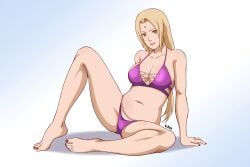 1girls 2022 2d adult adult_female artist_name artist_signature bare_legs barefoot big_breasts bikini bikini_bottom bikini_top blonde_hair boruto:_naruto_next_generations brown_eyes cleavage feet female female_focus female_only foot_fetish forehead_jewel forehead_mark highres human human_female human_only inner_sideboob japanese_text large_breasts light-skinned_female light_skin lips lipstick long_hair looking_at_viewer makeup milf nail_polish naruto naruto_(classic) naruto_(series) naruto_shippuden no_sex painted_nails pale-skinned_female pale_skin parted_lips pink_lips pink_lipstick pinup pose posing purple_bikini purple_panties purple_swimsuit realistic_breast_size realistic_proportions red_nail_polish red_nails red_toenails shounen_jump sideboob simple_background sitting smile smiling_at_viewer solo solo_female solo_focus straight_hair swimsuit thick_thighs thighs tied_hair tiptoes toenail_polish toes tokai tsunade twintails voluptuous white_background wide_hips