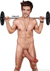 actor arrowverse barbell barry_allen big_cock big_penis boner celebrity dc erect_penis erection grant_gustin hard_on huge_cock huge_cock in_character looking_at_viewer male male_only marcomo muscles muscular muscular_male nude the_flash the_flash_(series) veiny_penis working_out