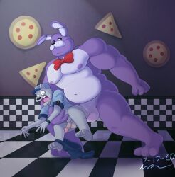 2022 anal anal_sex anthro anthro_on_anthro anthro_penetrated anthro_penetrating anthro_penetrating_anthro balls big_balls big_penis bonnie_(fnaf) bowtie bulge bunny canid canine canis clock clothed clothed_male_nude_male clothed_sex clothing cock cock_in_ass digital_drawing_(artwork) digital_media_(artwork) erect_penis erection fangs five_nights_at_freddy's forced foreskin furaffinity gay gay_domination gay_sex grey_body grey_fur guard huge_balls huge_cock humanoid_genitalia larger_male lifting_person male male/male male_only male_penetrated male_penetrating male_penetrating_male naked navel nipples nude nude_male open_mouth overweight overweight_male pant pants_around_one_leg pants_down penile_penetration penis penis_size_difference purple_body purple_fur questionable_consent rabbit rabbit_ears red_eyes retracted_foreskin scottgames security_guard size_difference smaller_male stomach_bulge testicles tight_fit tongue two_tone_body two_tone_fur voyagersscrapbook wolf ych