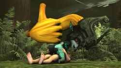1boy 1girls 3d female female_on_top looking_at_viewer looking_back lying male midna nude pussy sex sfm shinchan720 shortstack the_legend_of_zelda twilight_princess vaginal_penetration