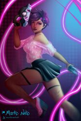 1girls blizzard_entertainment female female_only goth goth_girl light-skinned_female marikoneko marikoneko0 overwatch pastel pastel_goth tracer