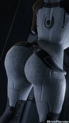 3d 3d_(artwork) ass big_ass black_hair bodysuit brick_render bubble_butt fat_ass huge_ass large_ass mass_effect miranda_lawson nudity round_ass thick thick_ass thick_thighs tight_clothing voluptuous wide_hips