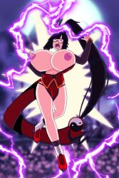 blazblue breast_implants breasts electric_shock electrocuted electrocution fake_breasts female gigantic_breasts huge_breasts implants large_areolae litchi_faye_ling nipples pain ryona saline silicone silicone_implants torture