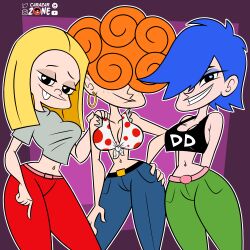 3girls big_breasts carazar_zone clothing ed_edd_n_eddy female_only high_resolution kanker_sisters lee_kanker long_hair marie_kanker may_kanker medium_hair multiple_girls sisters tagme teeth