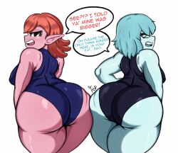 2girls aeos aspirantpill ass big_ass chronoa curvaceous dragon_ball dragon_ball_heroes female female_only shortstack