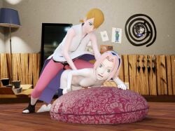 2girls 3d age_difference bent_over blonde_hair breasts clothed/nude clothed_female_nude_female clothed_on_nude clothed_sex completely_nude dildo dress female female_only fully_clothed green_eyes haruno_mebuki hazelderp incest indoors lesbian_sex milf mother_and_daughter naruto naruto_(classic) naruto_(series) naruto_shippuden older_female pants penetration pink_hair sakura_haruno sex sex_toy sleeveless sleeveless_dress strap-on take_your_pick taken_from_behind younger_female yuri