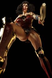 1girls 3d black_hair dc_comics diana_prince female from_below gaping_pussy huge_breasts justice_league large_breasts leta muscular_female muscular_thighs pov prolapsed_pussy pubic_hair pussy wonder_woman wonder_woman_(series)