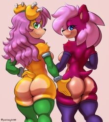 big_butt fur justtaylor mina_mongoose pink_fur sega sonia_the_hedgehog sonic_(series) sonic_the_hedgehog_(series) sonic_underground yellow_fur