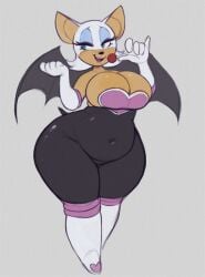 big_breasts breasts chubby chubby_female cleavage clothed clothing fat female fur furry furry_only gelatingent large_breasts rouge_the_bat sega solo sonic_(series) standing tagme tail thick_thighs wide_hips