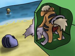 anthro beach buizel eeveelution espeon female fur generation_2_pokemon generation_4_pokemon growlith hi_res male nintendo penetration pokémon_(species) pokemon pokemon_(species) seaside sex stealth_sex vaginal_penetration video_games