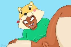 1girls big_breasts brawl_stars female female_only happy legs_held_open nita_(brawl_stars) pussy shiba_nita socks unknown_artist