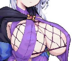 2d 2d_(artwork) big_breasts big_nipples curvy curvy_body curvy_figure exposed_breasts exposed_nipples game_cg hentai_game kimono kunoichi kunoichi_sekiren large_breasts manjushage ninja pink_nipples pixel_(artwork) pixel_art ready_for_sex ready_to_fuck