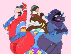 4boys ass big_ass big_butt bird_brained budge_(fortnite) captain_talon_(fortnite) corvus_(fortnite) fat_ass fat_butt fortnite huge_ass huge_butt large_ass large_butt male male/male male_only paulie_featherface penis surrounded_by_ass thick_ass thick_butt wide_hips