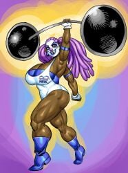 dark-skinned_female goudadunn muscular_female original_character weightlifting