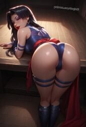 ai_generated arched_back ass ass_focus bending_forward bending_over bent_forward bent_over big_ass black_hair boots bubble_butt curvy curvy_figure horny horny_female indoors inviting inviting_to_sex jaajaai legs_together marvel marvel_comics marvel_rivals perfect_body psylocke psylocke_(marvel_rivals) round_ass seducing seductive seductive_gaze seductive_pose shiny_skin showing_ass showing_off smooth_skin standing_doggy_style straps tagme teasing viewed_from_behind voluptuous voluptuous_female