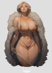 1girls abs big_breasts blonde_hair female hourglass_figure ickpot muscular muscular_female mythology solo solo_female tagme thick_thighs