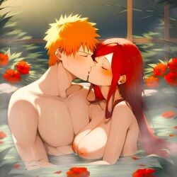 age_difference ai_generated anime attractive babe beautiful_background beautiful_females big_breasts bleach bleach:_the_thousand-year_blood_war blushing breasts busty_female collarbone crossover curvy dreson fantasy female flower french_kissing handsome high_school high_school_student ichigo_kiss_kushina ichigo_kurosaki kawaii kissing long_red_hair mother nai_diffusion naruto naruto_shippuden night nipples older_woman_and_younger_boy onsen partially_submerged petals redhead rose sex sexy shinigami shonen_jump straight tongue tongue_kiss uzumaki_kushina water young_male