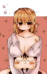 1boy 1girls 2323astronomy ahoge arcueid_brunestud areola_slip areolae big_breasts big_breasts black_hair blonde_hair blush breasts breasts_bigger_than_head breasts_on_head chibi enormous_breasts glasses huge_breasts hugging hugging_from_behind large_boobs large_breasts looking_at_partner loose_clothes melty_blood nipple_bulge nipples nipples_visible_through_clothing plump red_eyes school_uniform short_hair sweatdrop thick thighs tohno_shiki tsukihime white_shirt