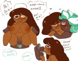 ball_fondling blowjob chubby_female cocoa_cookie cookie_run cookie_run_kingdom cum flustered hand_holding kissing magpiered married_couple mint_choco_cookie penis_in_pussy pubic_hair pussy pussy_juice riding_penis sweat wholesome wholesome_sex