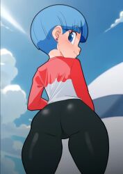 10_seconds 1girls 2d 2d_animation animated ass_clap ass_clapping bangs big_ass black_clothing black_leggings black_legwear blue_eyes blue_hair blunt_bangs bottom_heavy bottomwear bubble_butt bulma bulma_(dragon_ball) bulma_briefs cameltoe child_bearing_hips clapping_cheeks curvaceous curvaceous_female curvaceous_figure curves curvy curvy_body curvy_female curvy_figure curvy_hips curvy_thighs dragon_ball dragon_ball_daima dragonball earrings female female_focus female_only fully_clothed himiska hourglass_figure huge_ass large_ass latex latex_clothing latex_leggings latex_legwear leggings lewdheart_(heart_lewd/iheartvoiceover) light-skinned_female light_skin looking_at_viewer looking_back opennsfwsp outdoors pale-skinned_female pale_skin shirt short_hair shorter_than_10_seconds skin_tight skindentation solo solo_female solo_focus sound sound_edit sound_effects tagme thick_thighs tight_clothes tight_clothing tight_fit topwear vertical_video video voluptuous voluptuous_female wide_hips