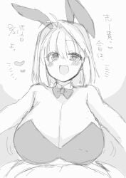 1girls 2323astronomy :d ahoge arcueid_brunestud big_breasts blush bowtie breasts bunny_ears bunnysuit cleavage enormous_breasts fake_animal_ears huge_boobs huge_breasts large_boobs large_breasts melty_blood open_mouth playboy_bunny plump short_hair sketch smile top_heavy translation_request tsukihime