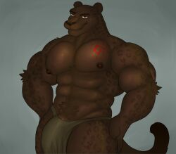 anthro balls big_balls big_bulge big_penis bulge flaccid fleshformomo furry male male_only panther penis solo solo_male