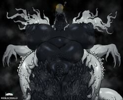 absurd_res anthro belly big_breasts big_nipples black_body bodily_fluids breasts eldritch_abomination female genitals hi_res huge_breasts hyper hyper_breasts looking_at_viewer looking_down looking_down_at_viewer low-angle_view monster multi_eye nipples pussy solo sweat tentacle tentacles_everywhere voluptuous_anthro voluptuous_female wide_hips yellow_eyes ze_blackball.d