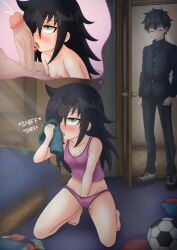 1boy 1girls big_penis black_hair brother_and_sister caught_in_the_act fantasizing hi_res incest kaschmatz kuroki_tomoki kuroki_tomoko large_penis licking_penis masturbation older_female siblings smelling_clothes walked_in_on watashi_ga_motenai_no_wa_dou_kangaetemo_omaera_ga_warui! younger_male