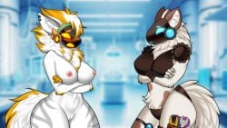 cfnf clothed_female_nude_female completely_naked furry juno_(my_furry_protogen) protogen xena_(my_furry_protogen)