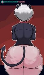 1girls ass ass_focus behemoth_(anikiki_kun) big_ass big_butt bottom_heavy character_request edit edited female female_focus female_only gonzalo_costa helltaker horns huge_ass overnsfw short_hair succubus_tail tail thick_thighs wide_hips