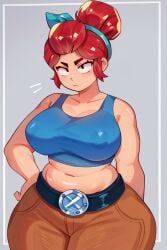 ai_generated big_thighs brawl_stars cute_face pam_(brawl_stars) sexy_armpits