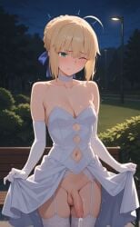 1girls ai_generated antenna_hair artoria_pendragon artoria_pendragon_(fate) cute fate/grand_order fate/stay_night fate/zero fate_(series) futa_only futanari green_eyes rengoart saber sexy sexy.ai sexy_body shemale yellow_hair