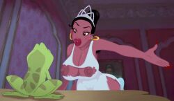 1girls armpit_hair big_lips boobs dark-skinned_female disney disney_princess ebony edit edited fingernails frog low_res lowres nipples tagme tagme_(artist) tagme_(character) torn_clothes torn_clothing